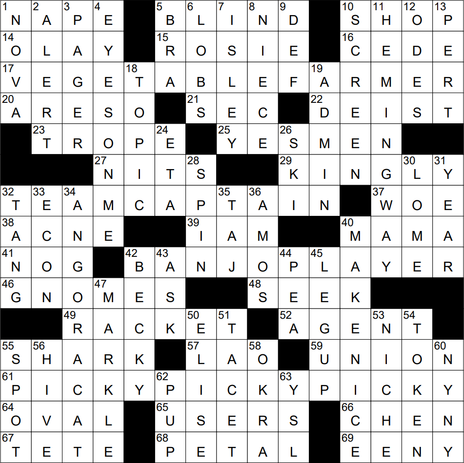 Washington Post Crossword answers for August 13 2023