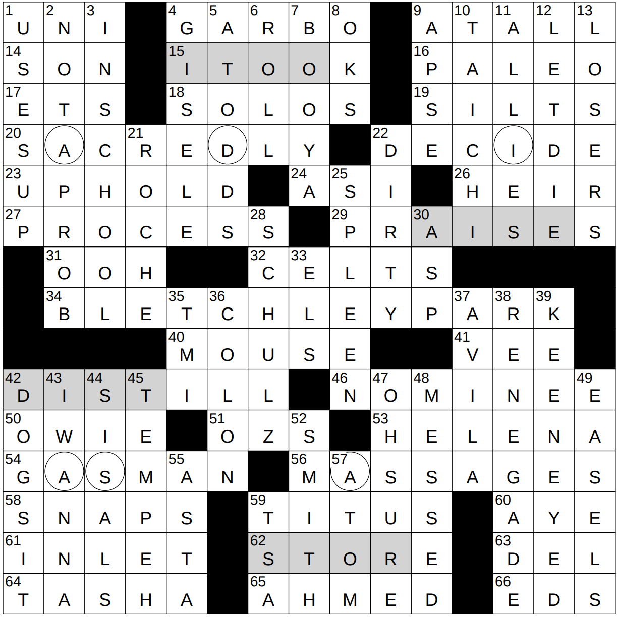 Englishman Crossword