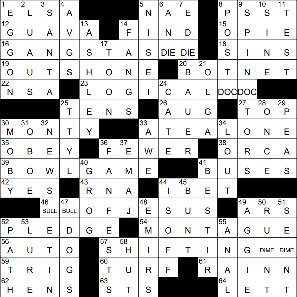 0713 23 NY Times Crossword 13 Jul 23 Thursday NYXCrossword com