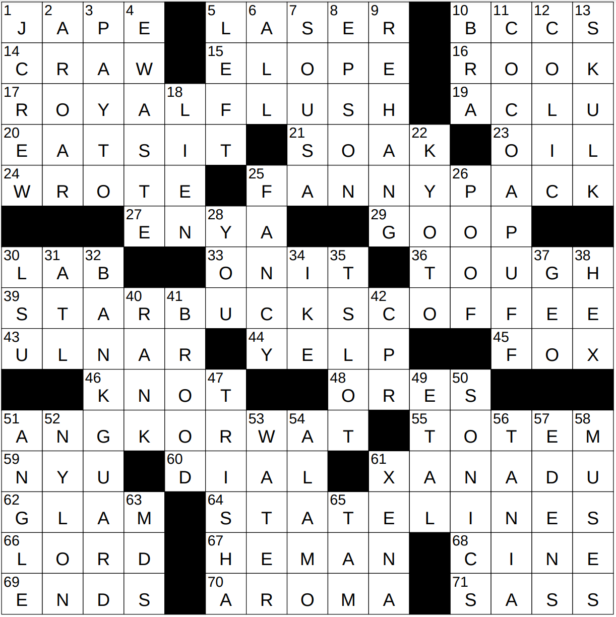 0818-23 NY Times Crossword 18 Aug 23, Friday 