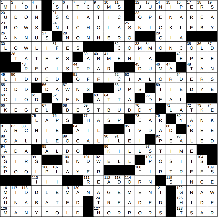 Frigidity crossword clue