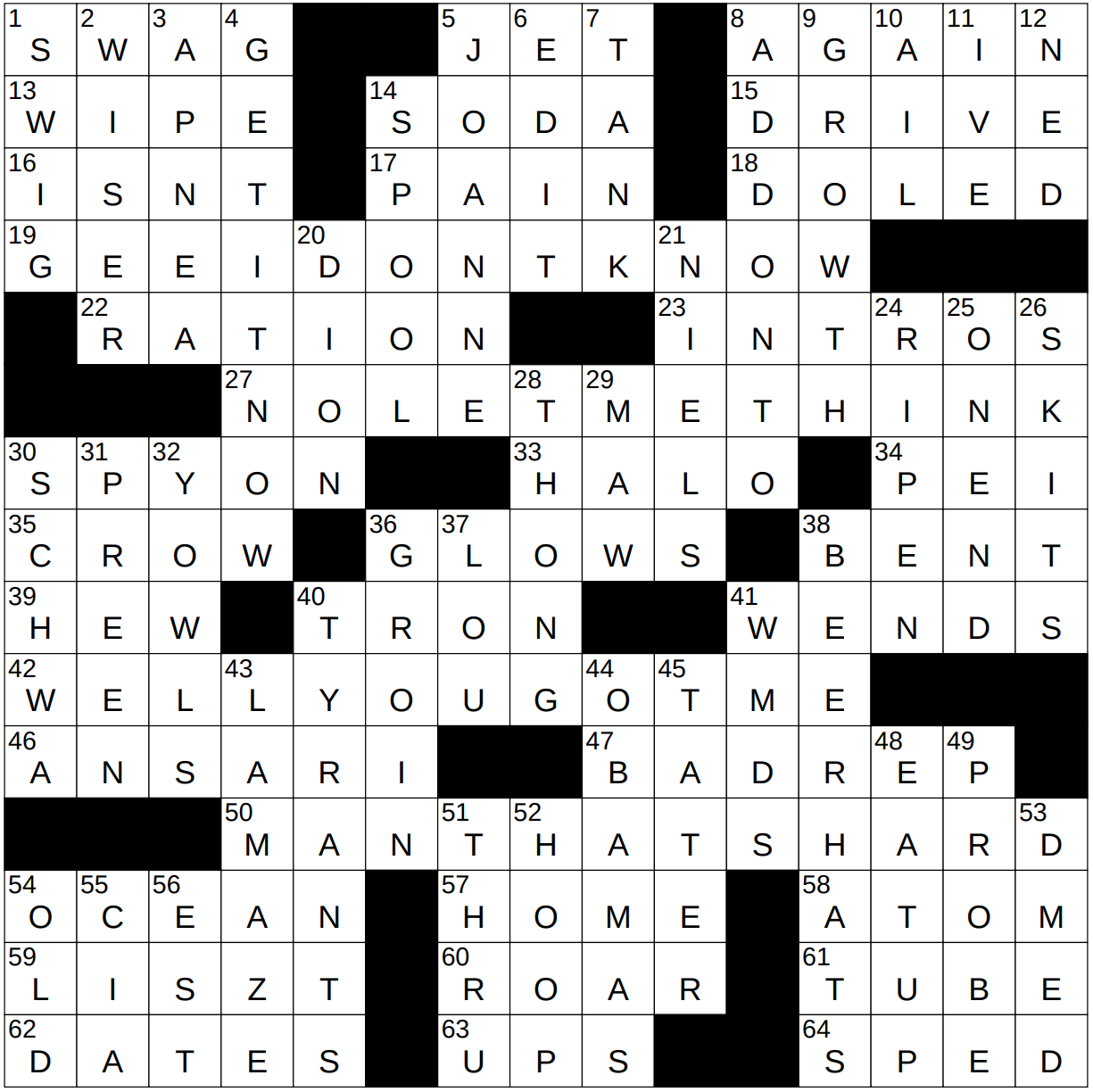 0913-23 NY Times Crossword 13 Sep 23, Wednesday - NYXCrossword.com