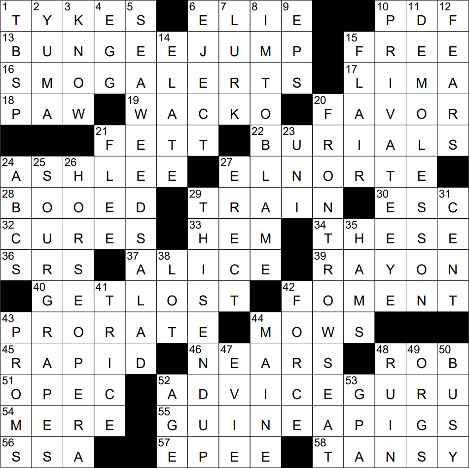 1005-23 NY Times Crossword 5 Oct 23, Thursday 