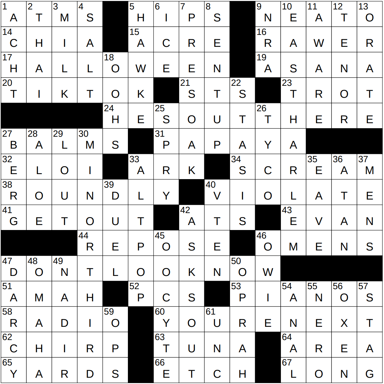 Newsday Crossword October 23, 2023 Clues And Answers