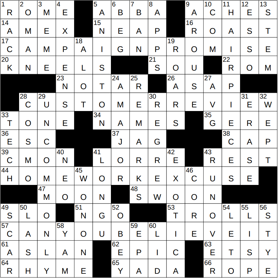 1114-23 NY Times Crossword 14 Nov 23, Tuesday 
